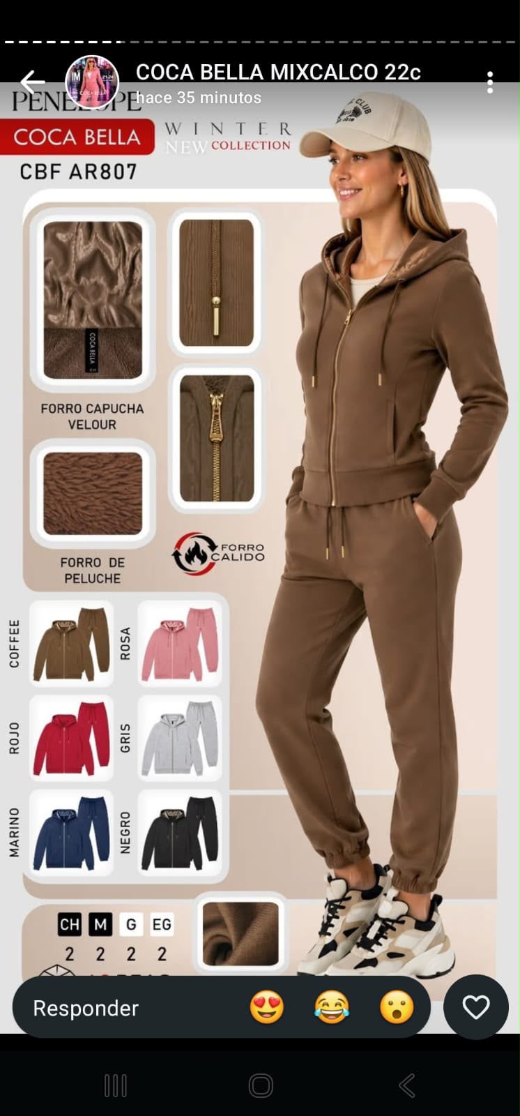 Conjunto de sudadera con capucha y pants-CBF AR807