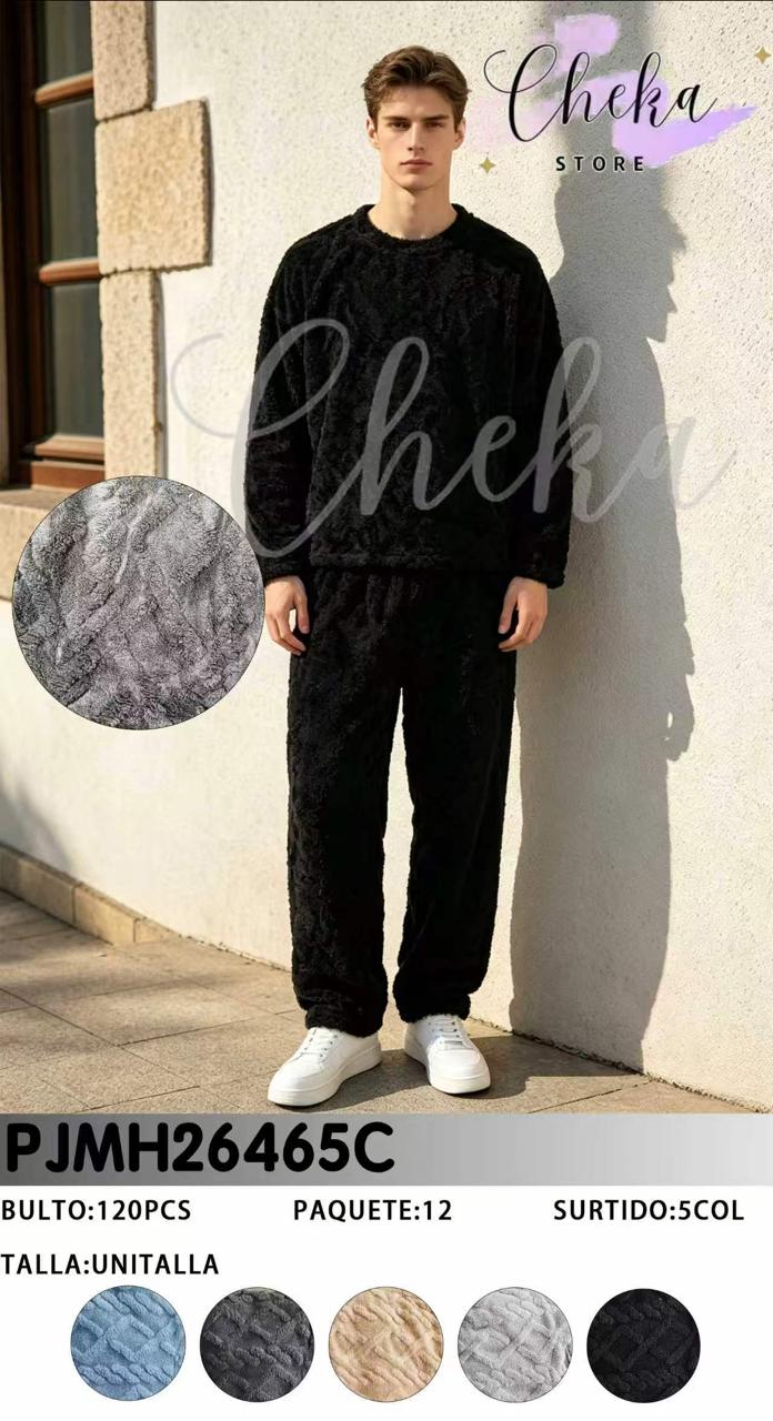 Pijama de dos piezas de peluche-PJMH26465C