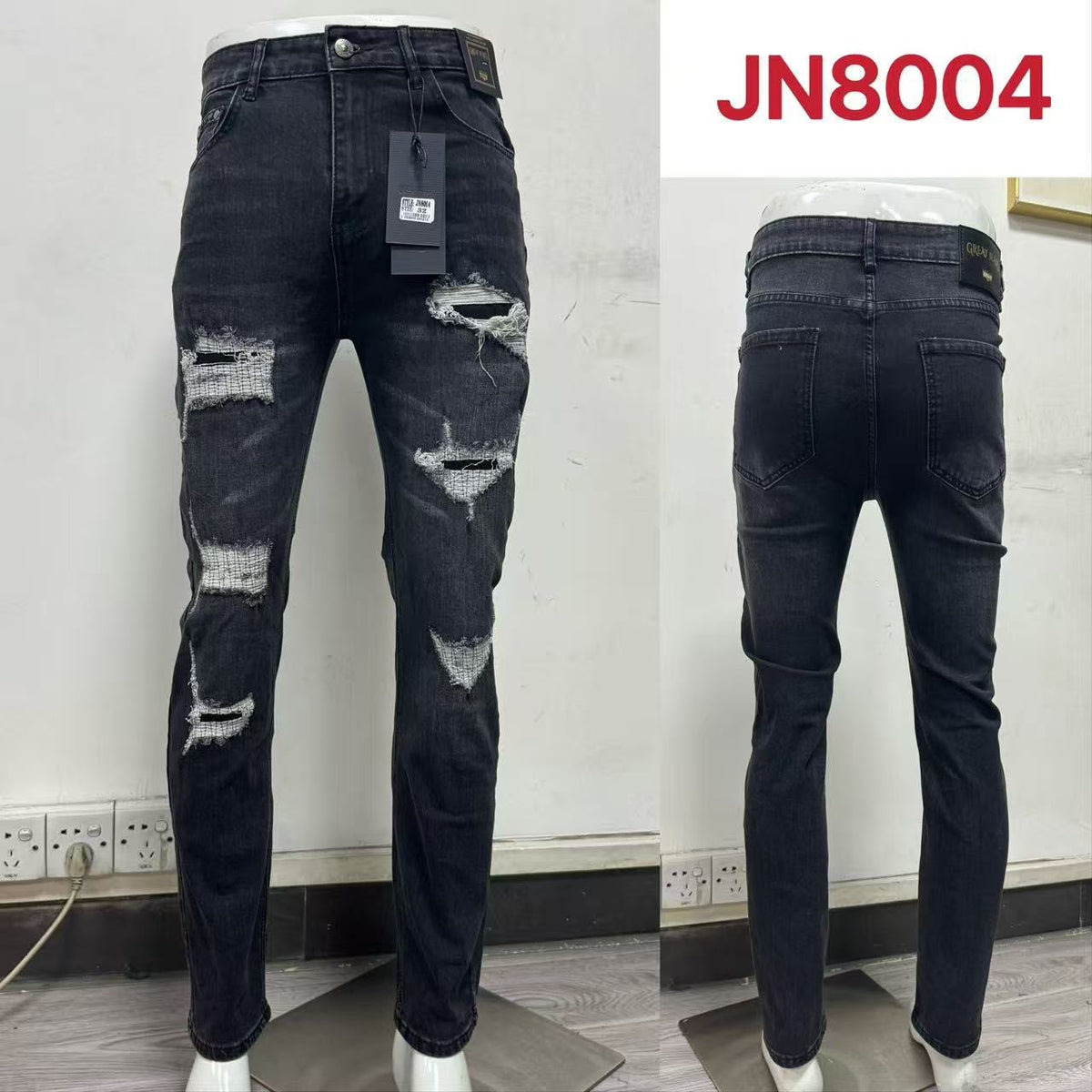 Jeans con roturas-JN8004