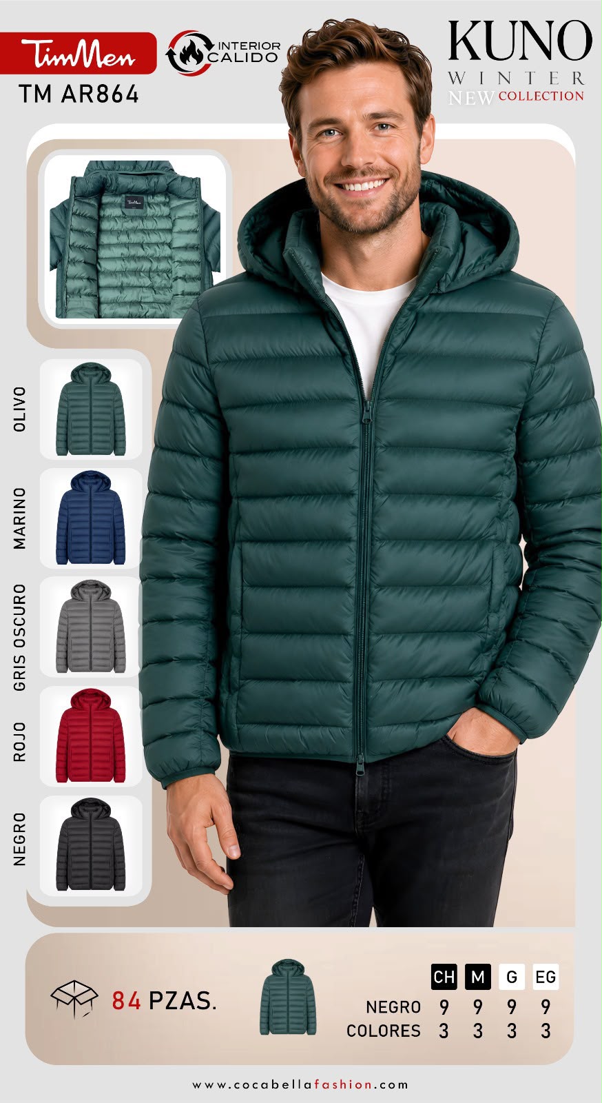 Chamarra acolchada con capucha-TM AR864