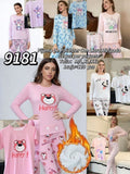 Pijama de poliéster con licra afelpada-HUIPIJ-9181