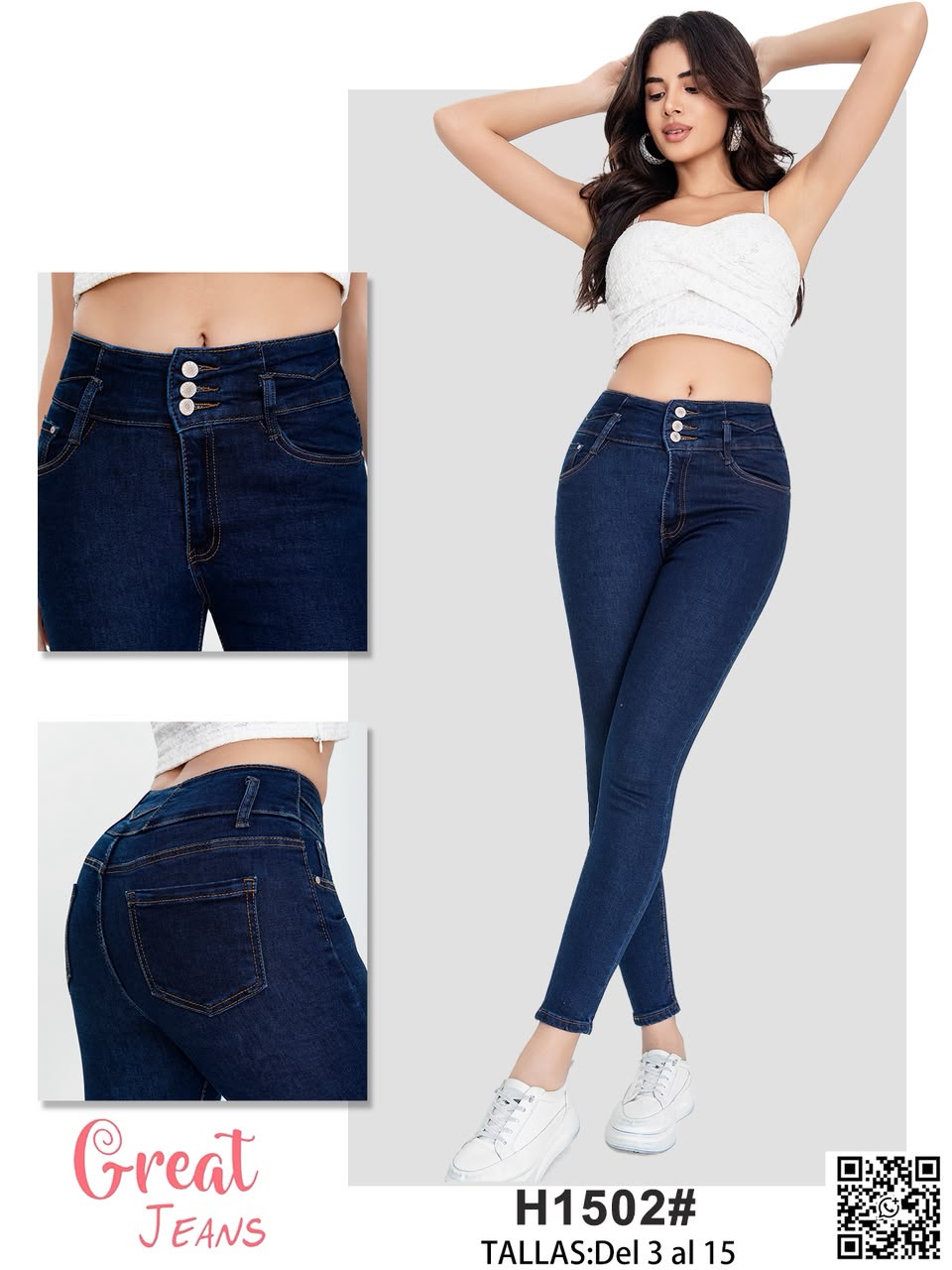 Jeans skinny-H1502#