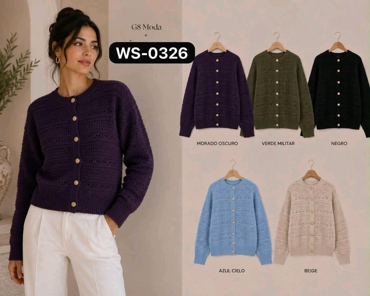 Cardigan con botones-SUE-WS-0326