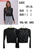 Blusa manga larga con pedrería-KL20352