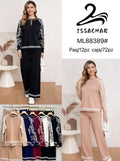 Conjunto de blusa y pantalón con estampado-ML88389#