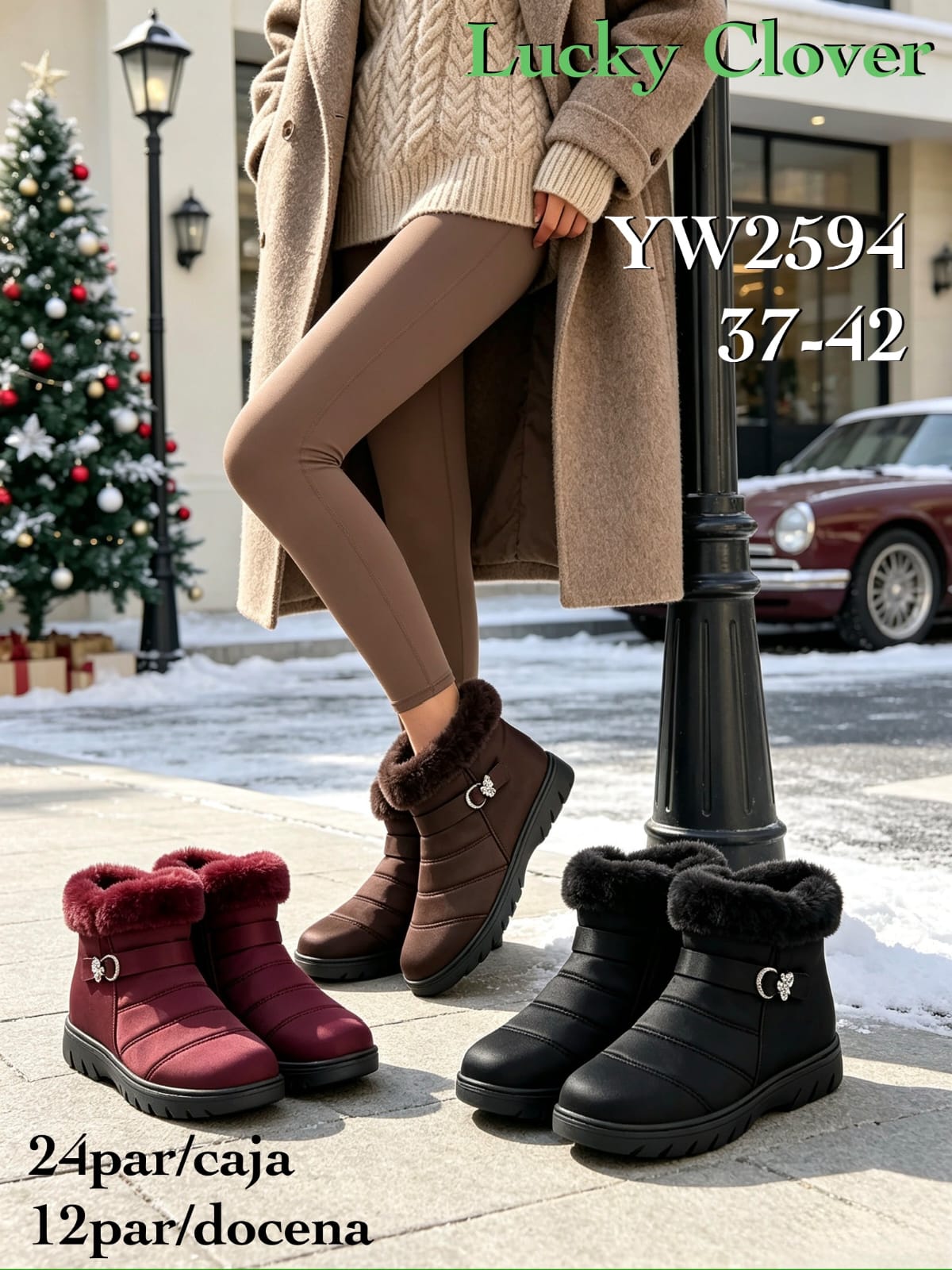 Botines con forro de peluche-YW2594