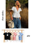 Blusa con lazo y encaje-6MY