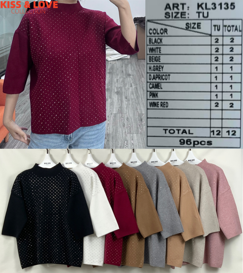Blusa con pedrería-KL3135