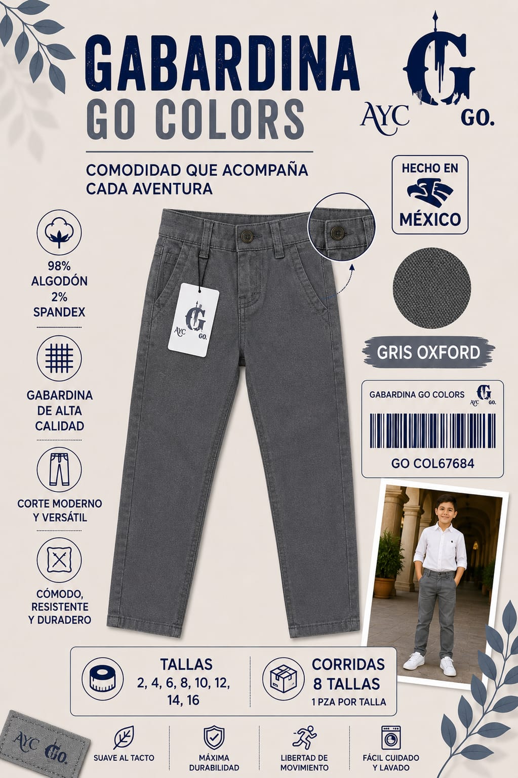 Gabardina Go Colors-GO COL67684