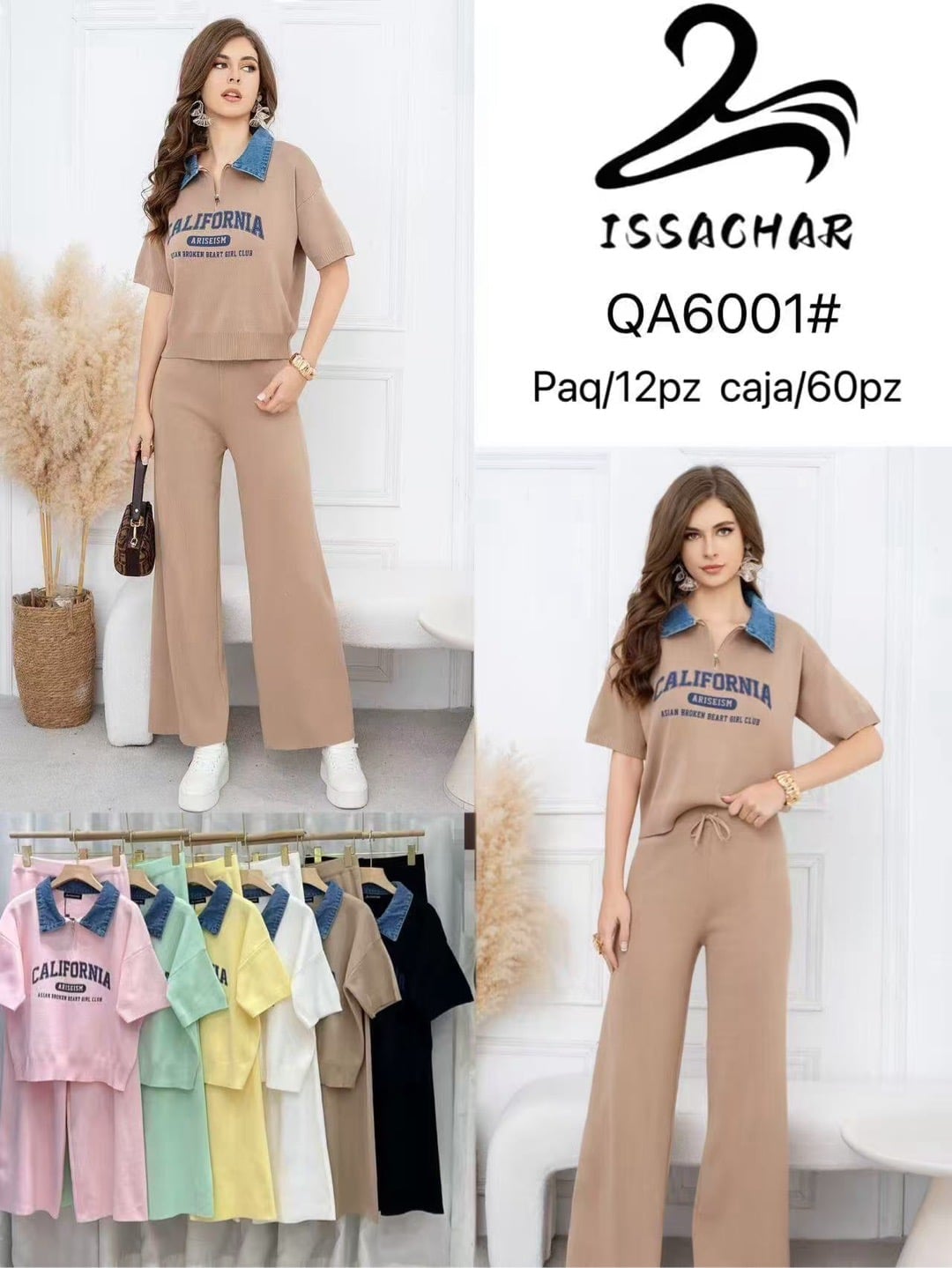 Conjunto tipo polo con estampado California-QA6001#
