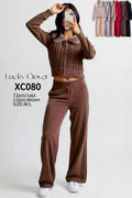 Conjunto de suéter con cuello de peluche-XC080