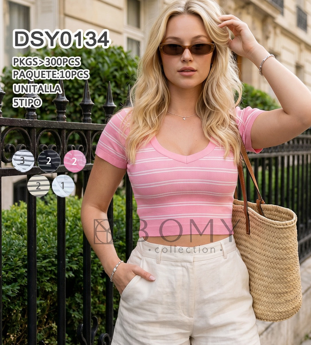 Crop top a rayas-DSY0134