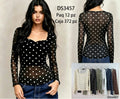 Blusa de manga larga con lunares-DS3457