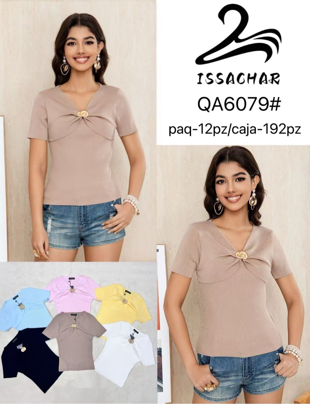 Blusa con detalle de broche-QA6079
