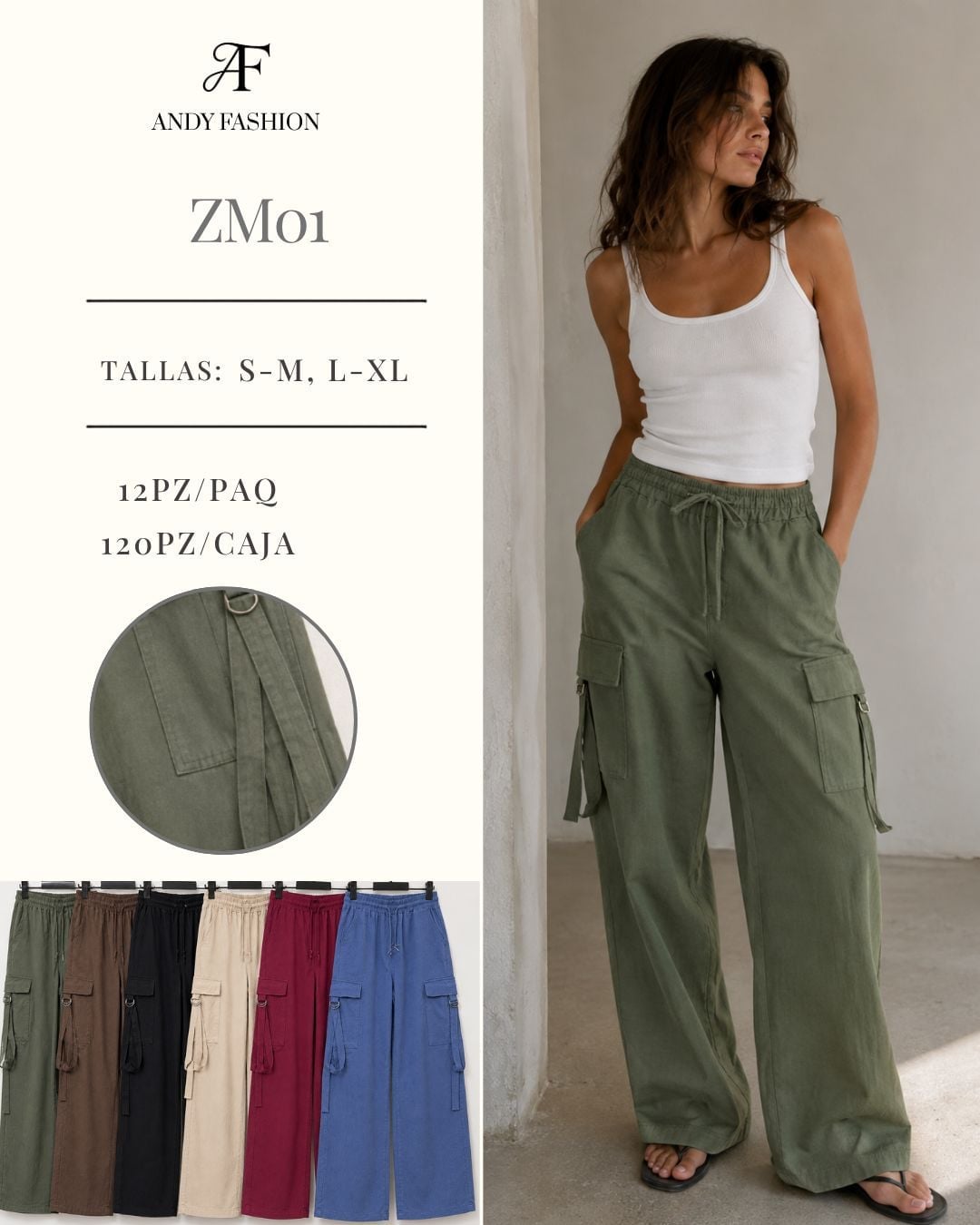 Pantalón cargo-ZM01