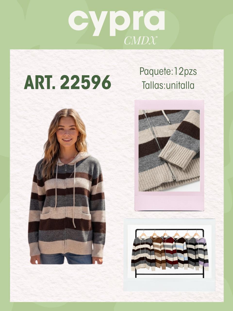 Sudadera de punto con cremallera y capucha-22596