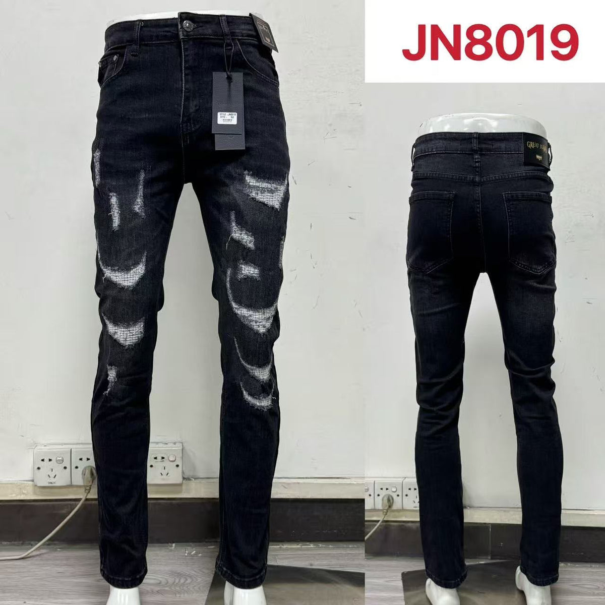 Jeans con rasgaduras-JN8019