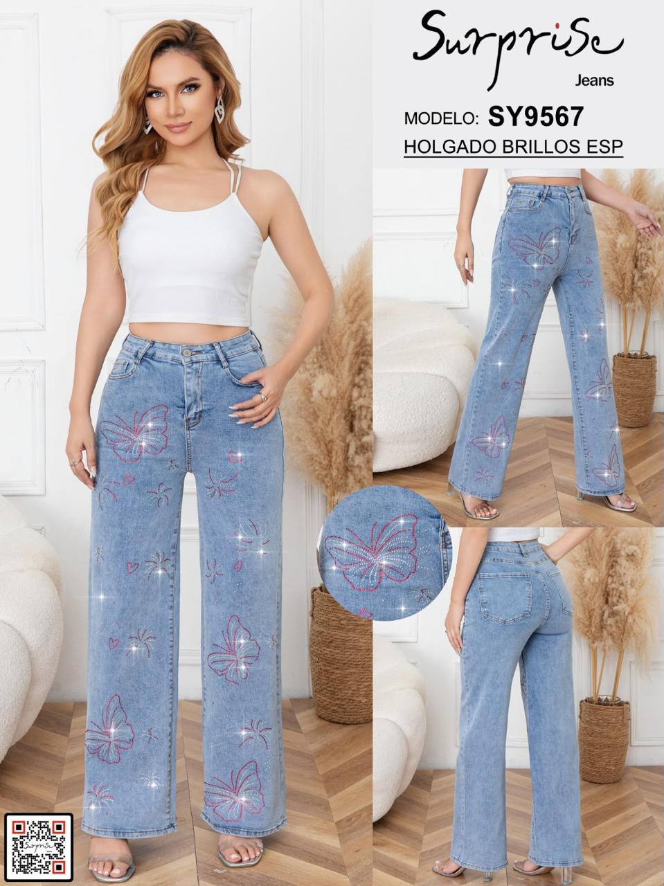 Jeans Holgado con Brillos Especial Surprise-SY9567