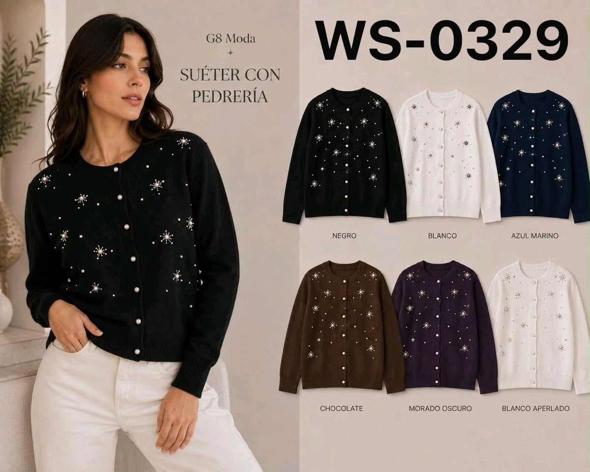 Suéter con pedrería-SUE-WS-0329