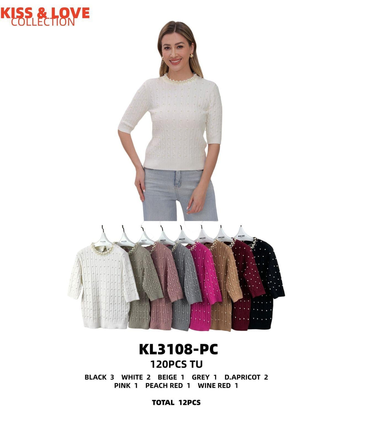 Suéter con perlas-KL3108-PC