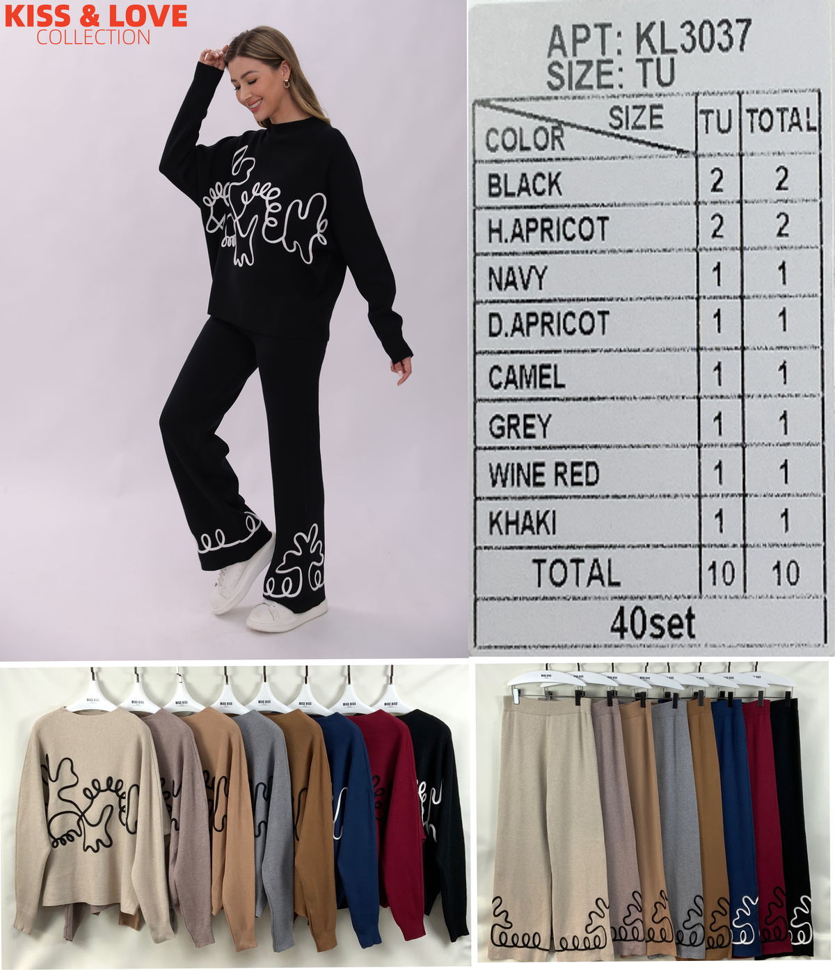 Conjunto de suéter y pantalón-KL3037