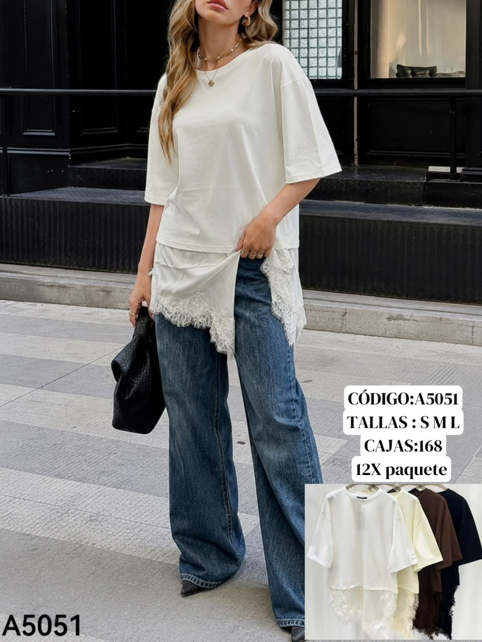 Blusa con encaje-A5051