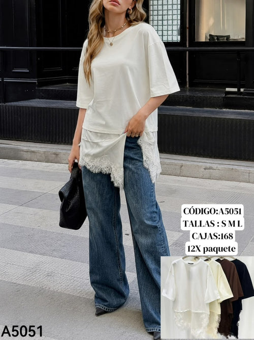 Blusa con encaje-A5051