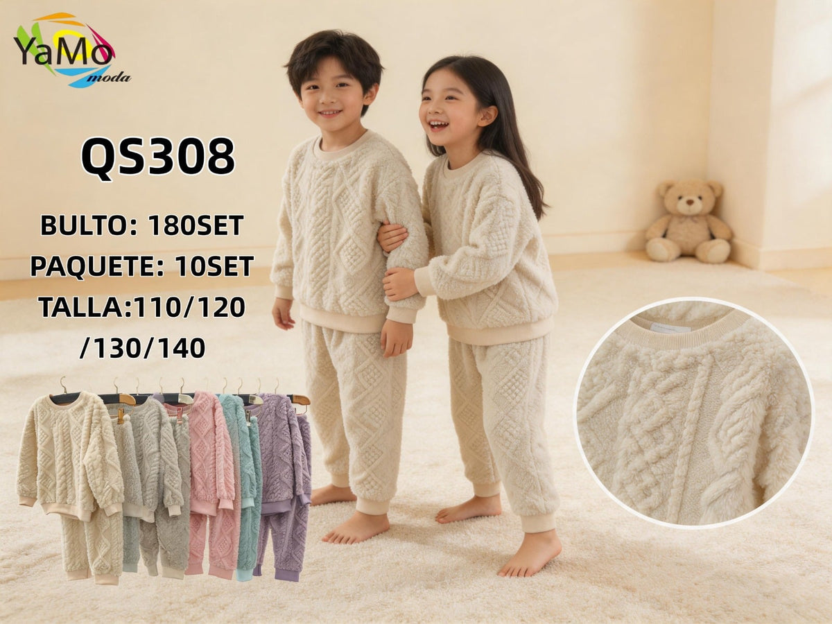 Conjunto de pijama de dos piezas para niños-QS308
