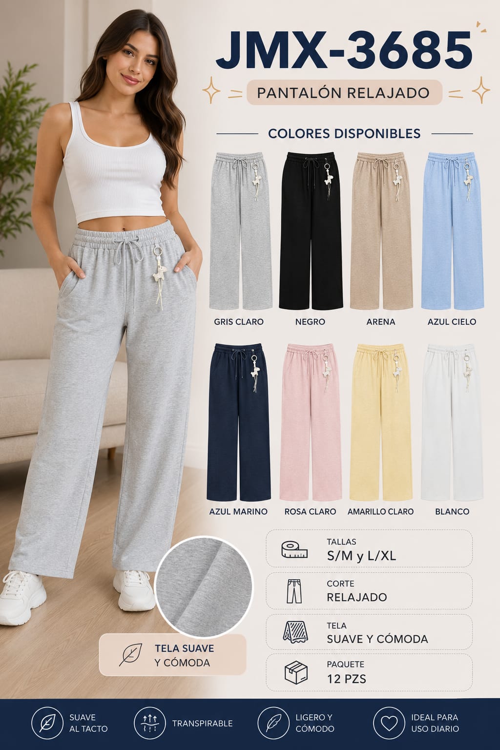 Pantalón relajado-JMX-3685