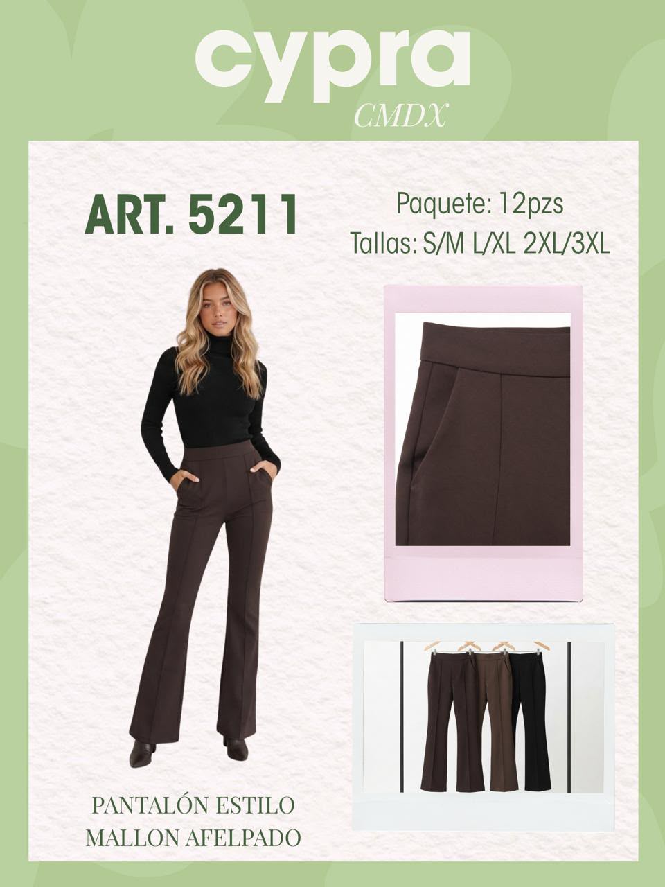 Pantalón estilo mallón afelpado-5211
