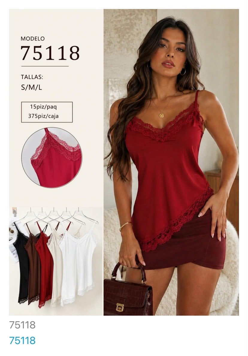 Blusa con encaje-75118