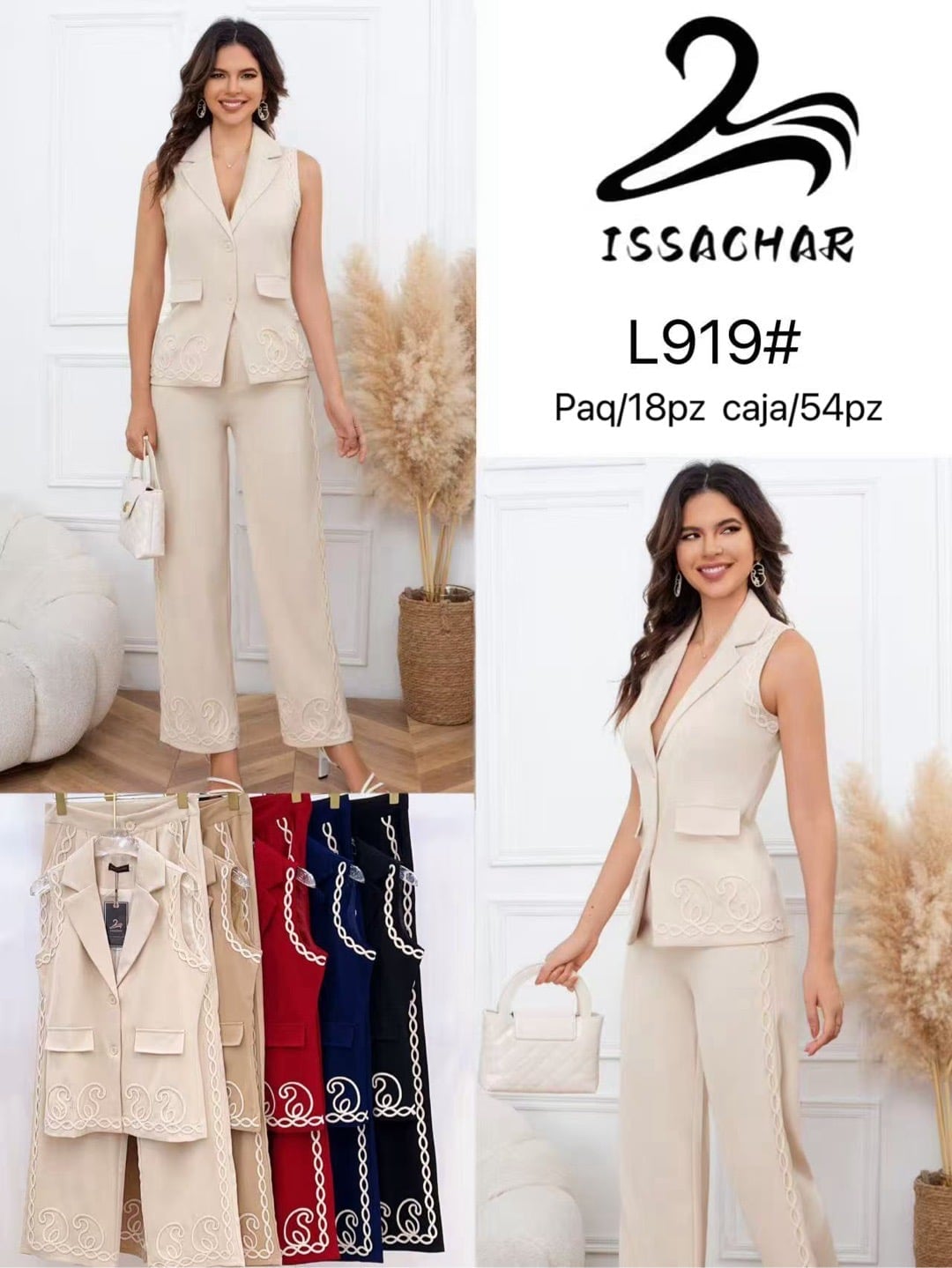 Conjunto de chaleco y pantalón-L919#