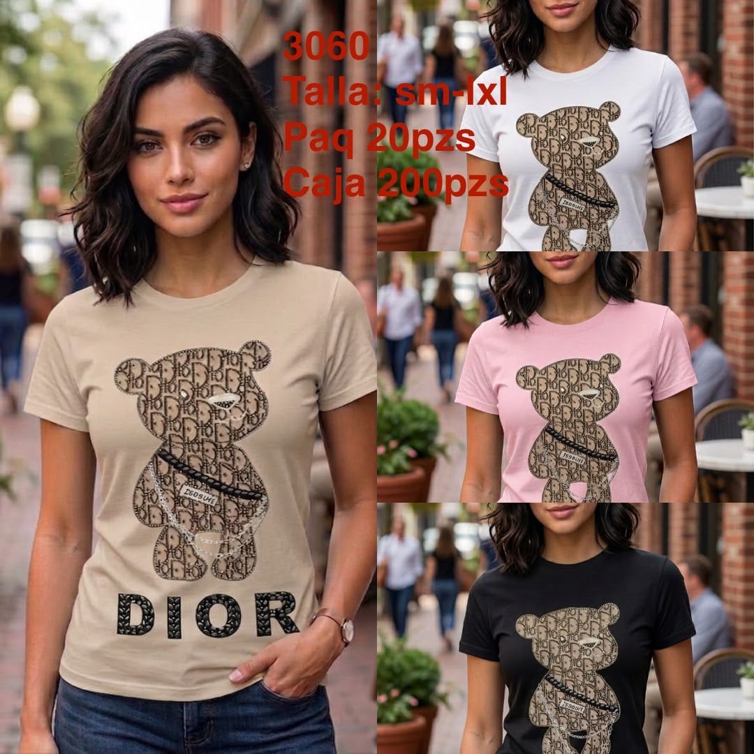 Playera con estampado de oso-3060