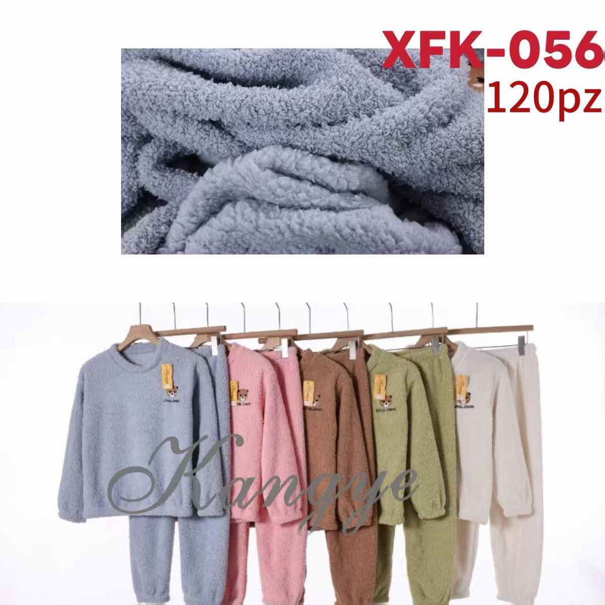 Conjunto de pijama de peluche-XFK056