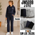 Conjunto deportivo con sudadera y pantalón cargo-S-JW5099