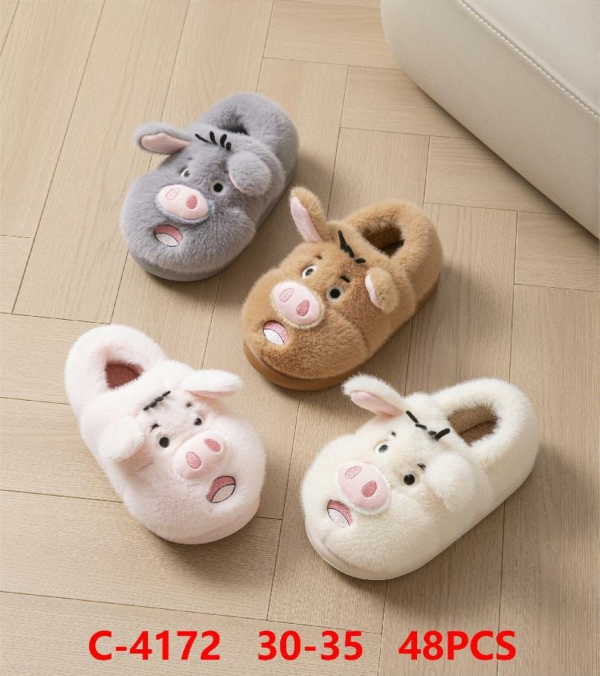 Pantuflas con diseño de animal-C-4172