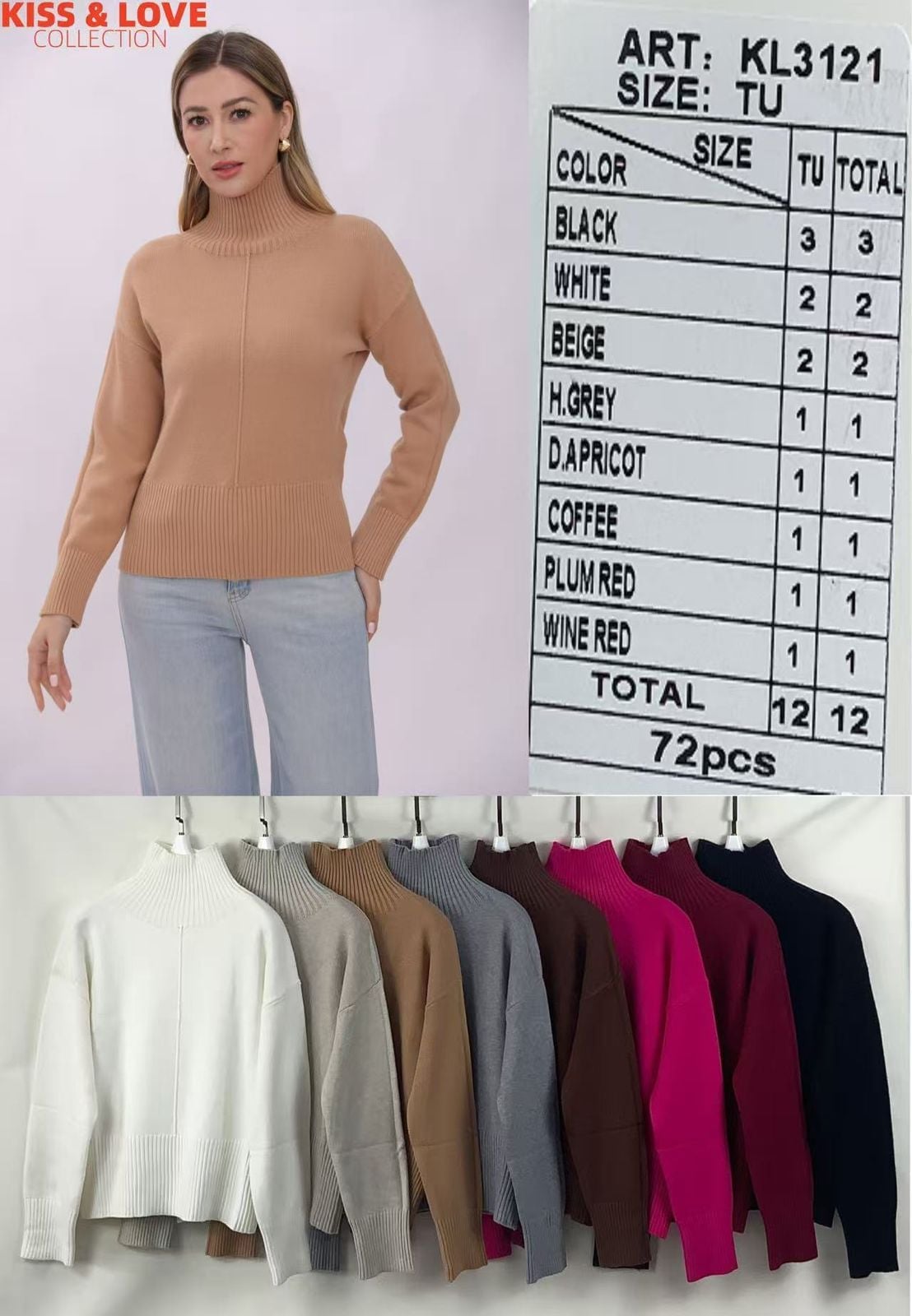 Suéter cuello alto-KL3121