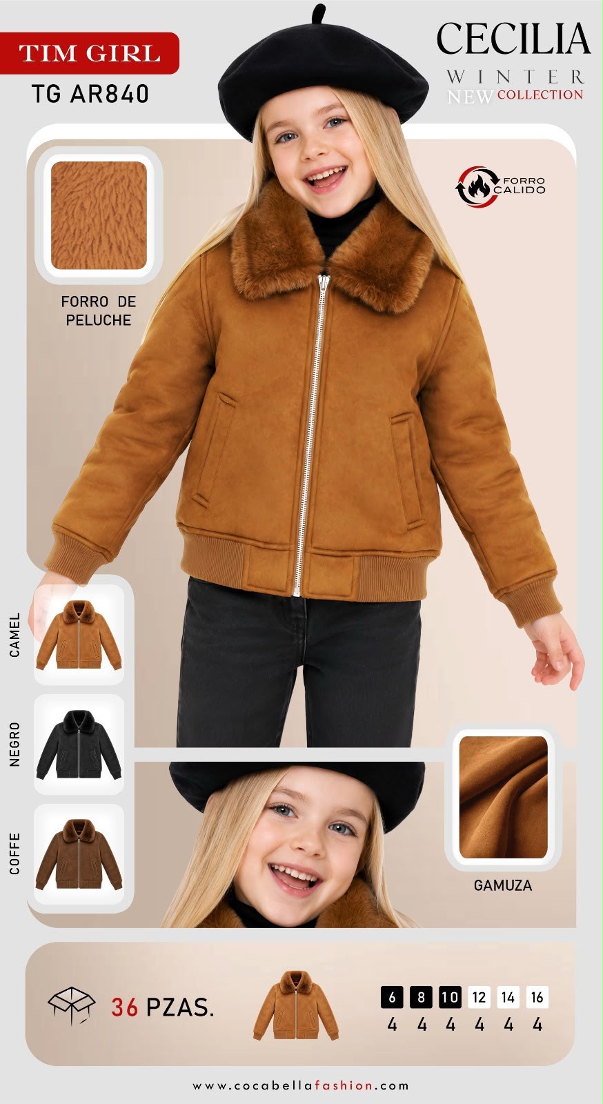 Chamarra Cazadora con forro de peluche-TG AR840