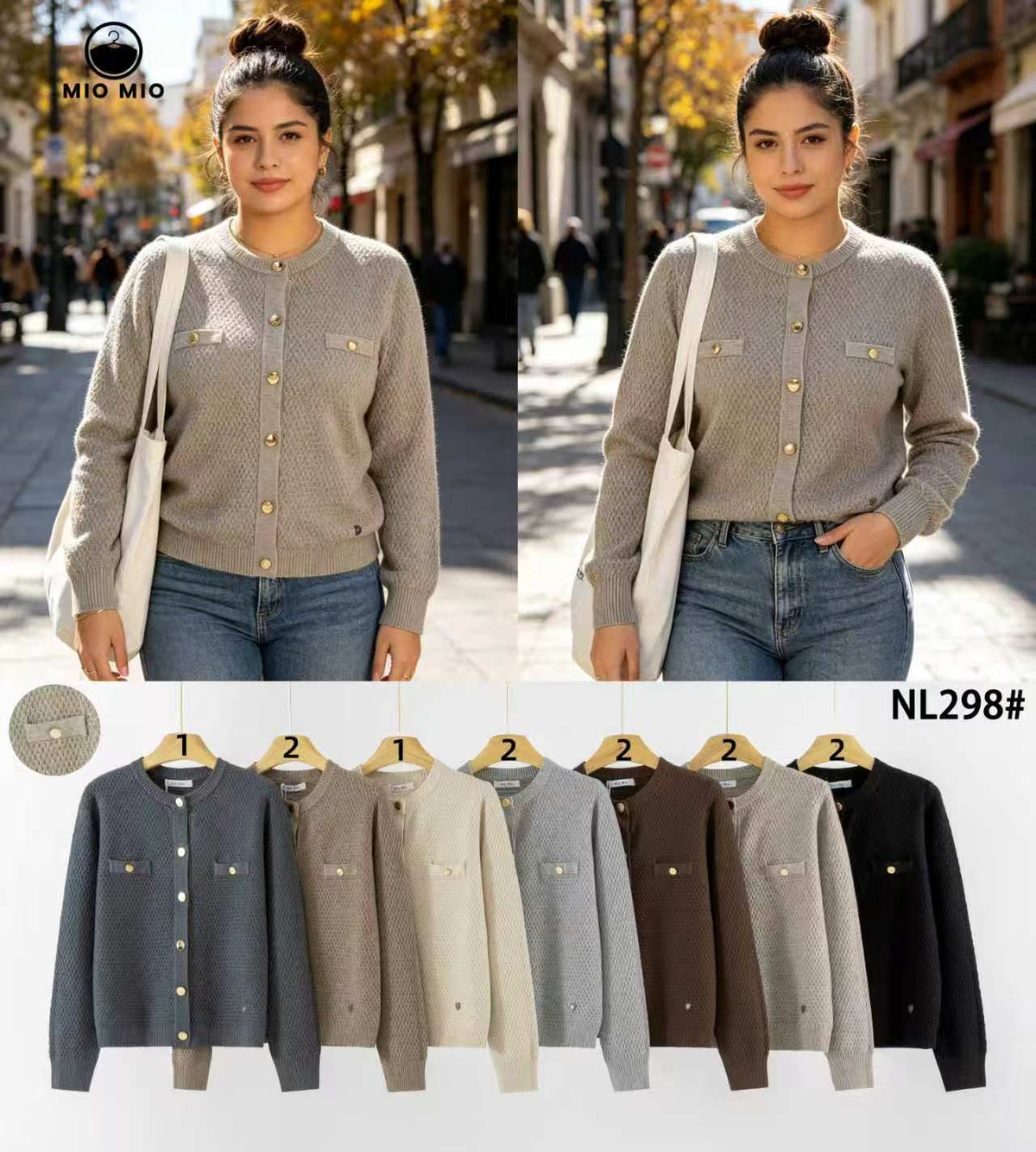 Cardigan con botones-NL298#