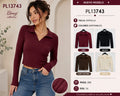 Blusa acanalada con cuello-PL13743