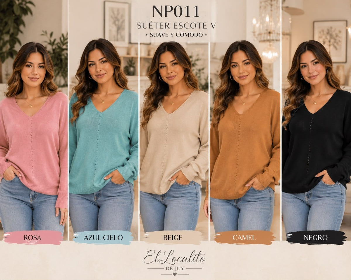 Suéter escote V-NP011