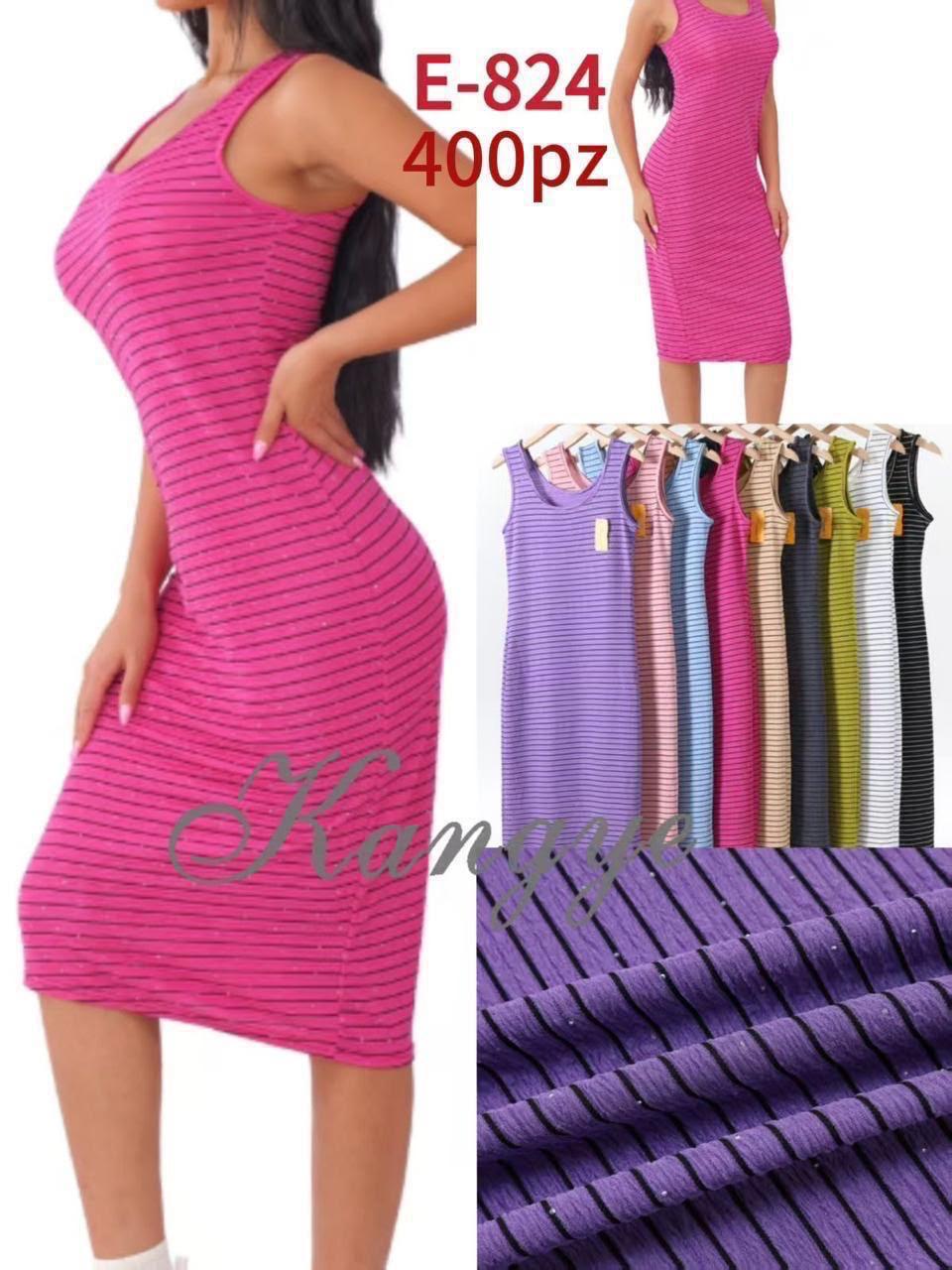 Vestido midi a rayas-E-824