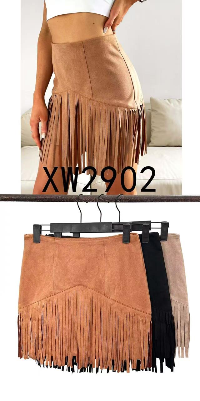 Falda con flecos-XW2902