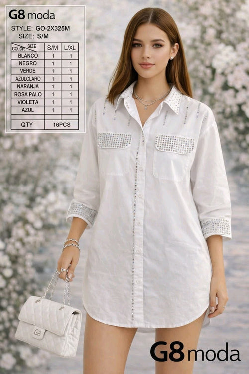 Blusa con pedrería-BLU-GO-2X325M