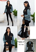 Chamarra tipo blazer con mangas y bolsillos de mezclilla-KLR60099