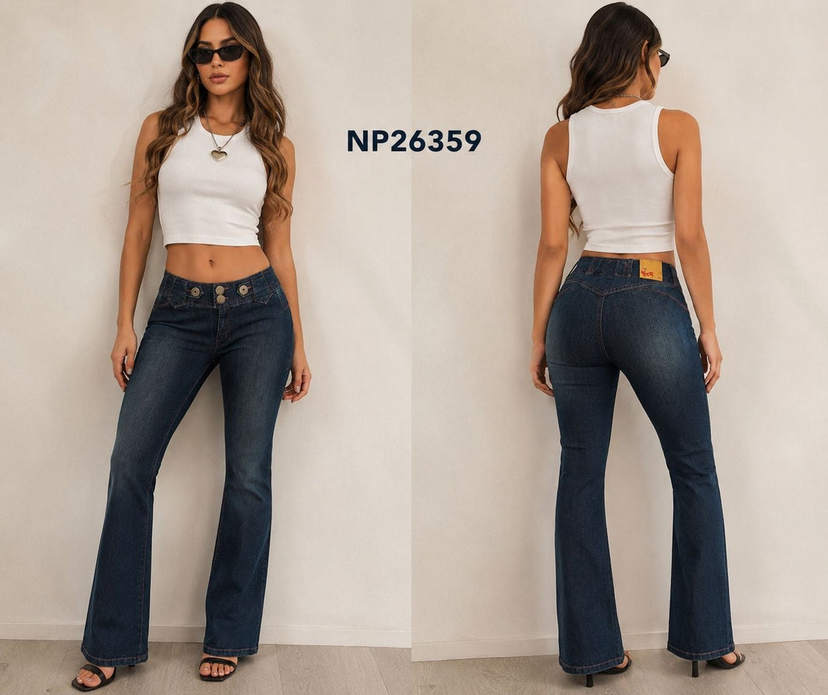 Jeans de corte acampanado-NP26359-30-36