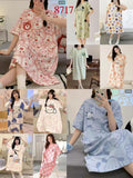 Pijama tipo camisón estampado-8717