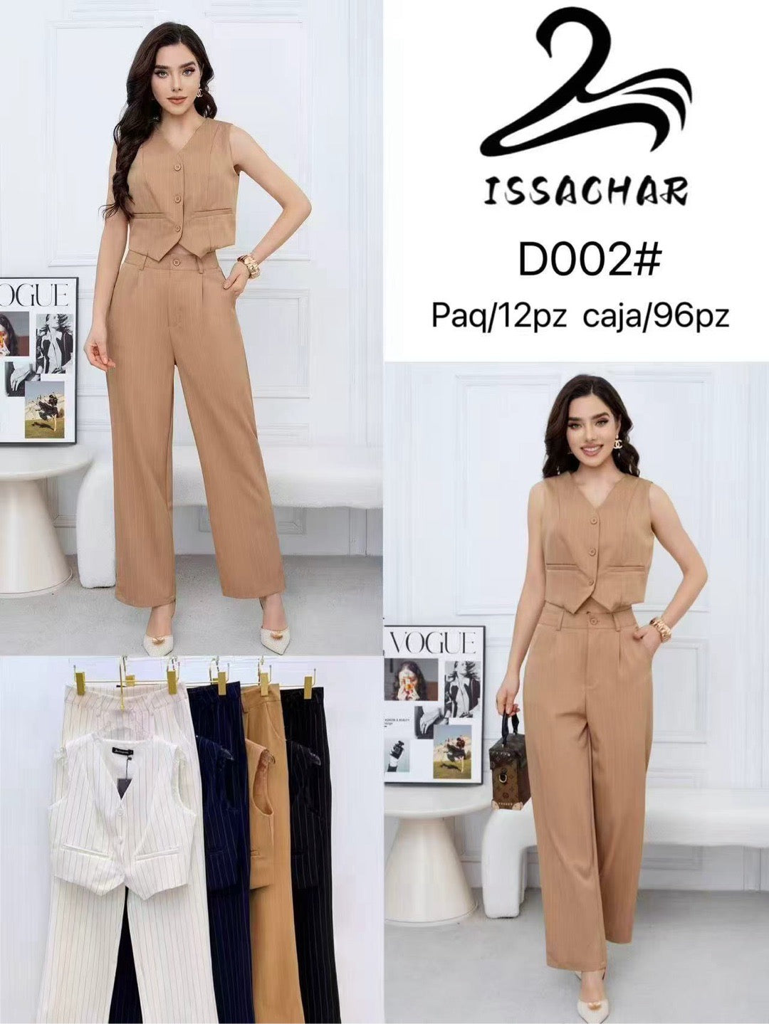 Conjunto de chaleco y pantalón-D002#