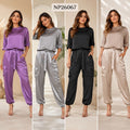 Conjunto de satén con blusa y pantalón tipo cargo-NP26067