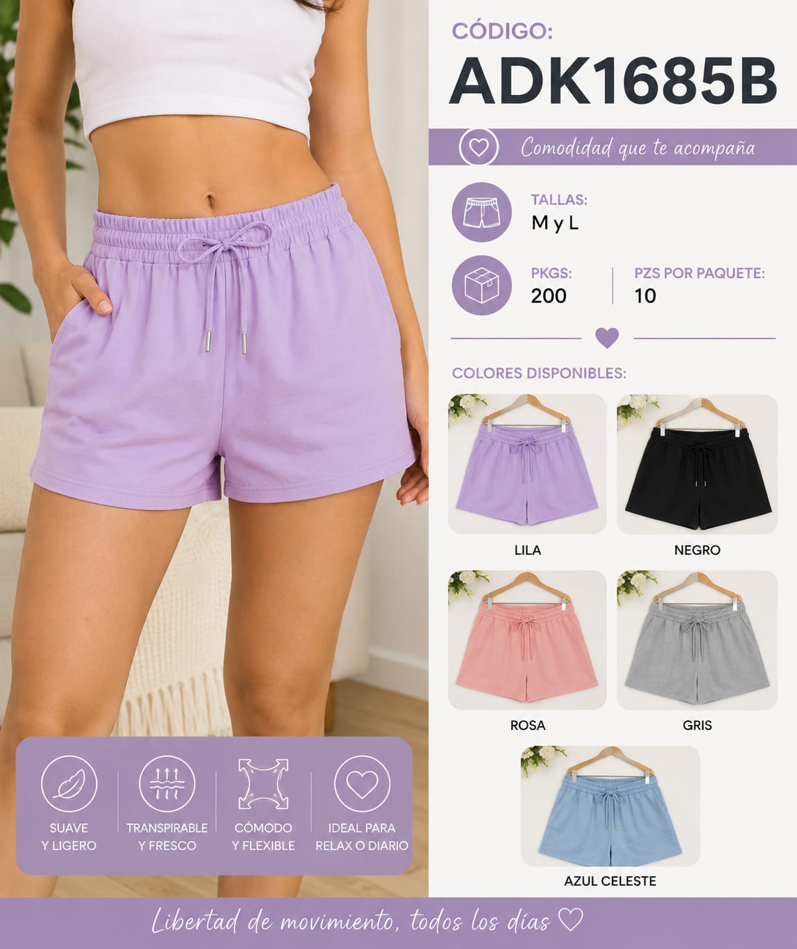 Shorts deportivos-ADK1685B